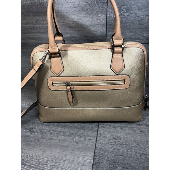 Giani Bernini | Saffiano Dome Satchel (Champagne) - Picture 3 of 6